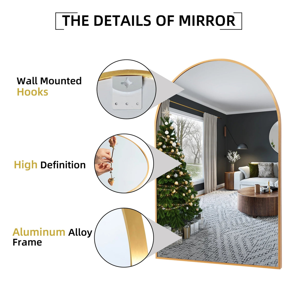 Arched Bathroom Vanity Mirrors, 2 Pack, 36x24 Inch