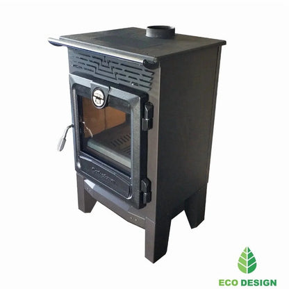 Indoor Wood Burning Cooking Stove 57cm x 55,5cm x 99,5cm, Matte Black - Stove 315
