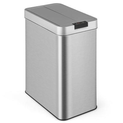 13.2 Gallon Motion Sensor Stainless Steel Trash Can, Silver