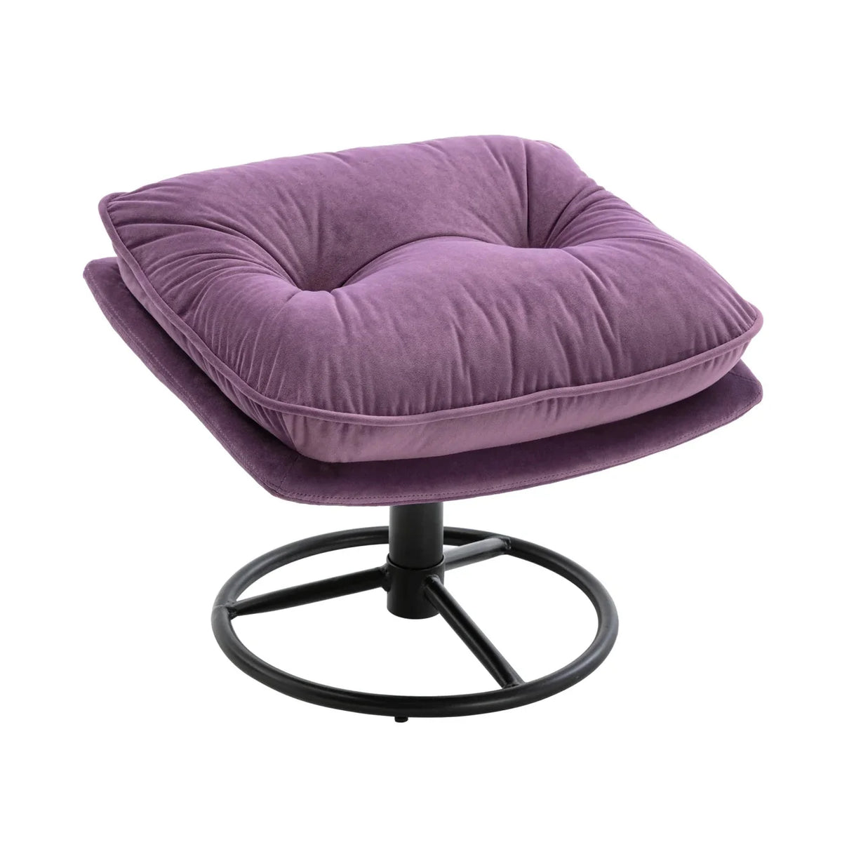 Velvet Swivel Accent Chair With Ottoman Set, Pink, 31.73 x 33.5 x 33.78 Inches