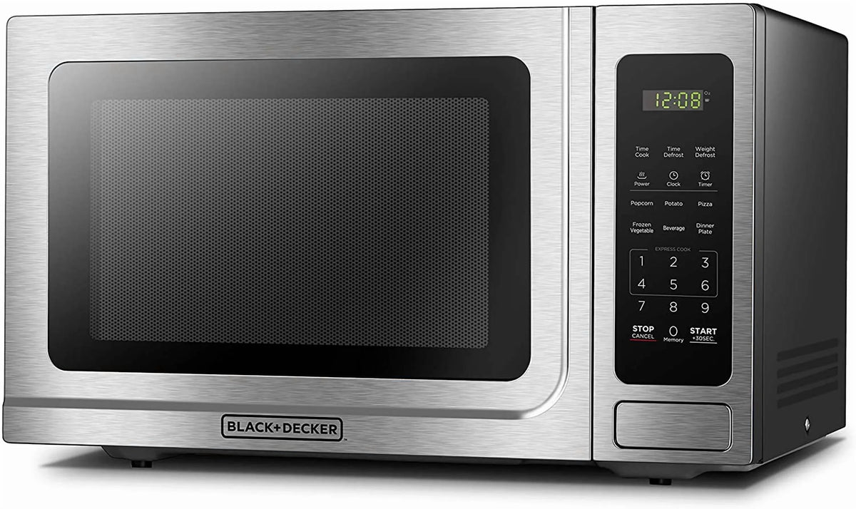 BLACK+DECKER 1.4 Cu Ft 1000 Watt Countertop Microwave Oven, Stainless Steel