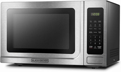 BLACK+DECKER 1.4 Cu Ft 1000 Watt Countertop Microwave Oven, Stainless Steel