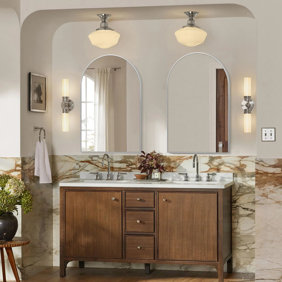 Arched Bathroom Vanity Mirrors, 2 Pack, 36x24 Inch