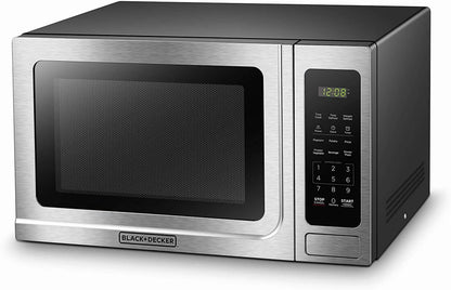 BLACK+DECKER 1.4 Cu Ft 1000 Watt Countertop Microwave Oven, Stainless Steel