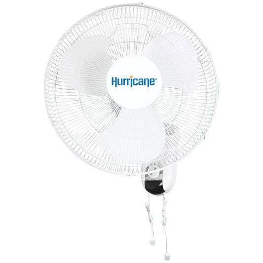 Classic 16-Inch Wall Mounted Oscillating Fan, 3-Speed, White, Metal