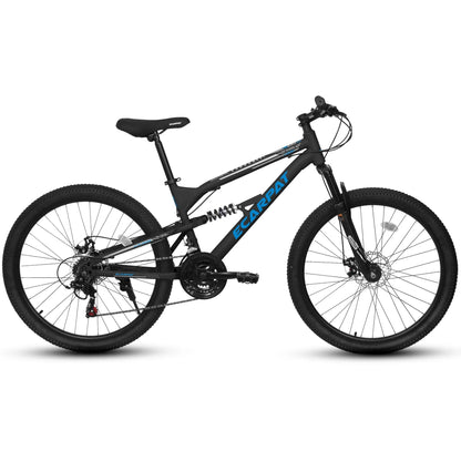 26 Inch Full-Suspension Mountain Bike, 21-Speed, 26x16 Inch Carbon Steel Frame