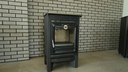Indoor Wood Burning Cooking Stove 57cm x 55,5cm x 99,5cm, Matte Black - Stove 315