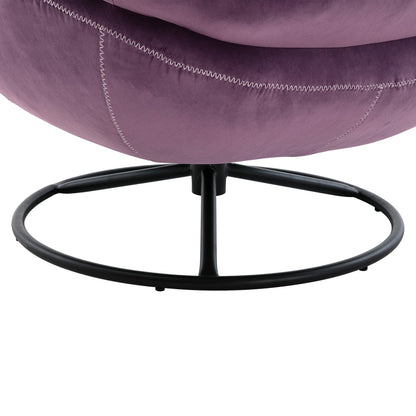 Velvet Swivel Accent Chair With Ottoman Set, Pink, 31.73 x 33.5 x 33.78 Inches