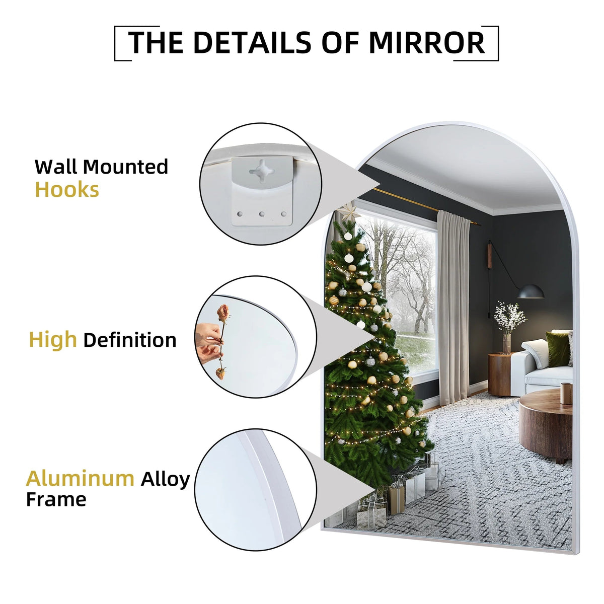 Arched Bathroom Vanity Mirrors, 2 Pack, 36x24 Inch
