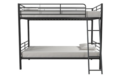 Mainstays Convertible Twin Over Twin Metal Bunk Bed - Black