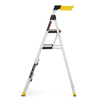 Gorilla Ladders Aluminum Dual Platform Heavy-Duty Ladder With Project Bucket, 5.5 ft, 300 lb Capacity - Multicolor