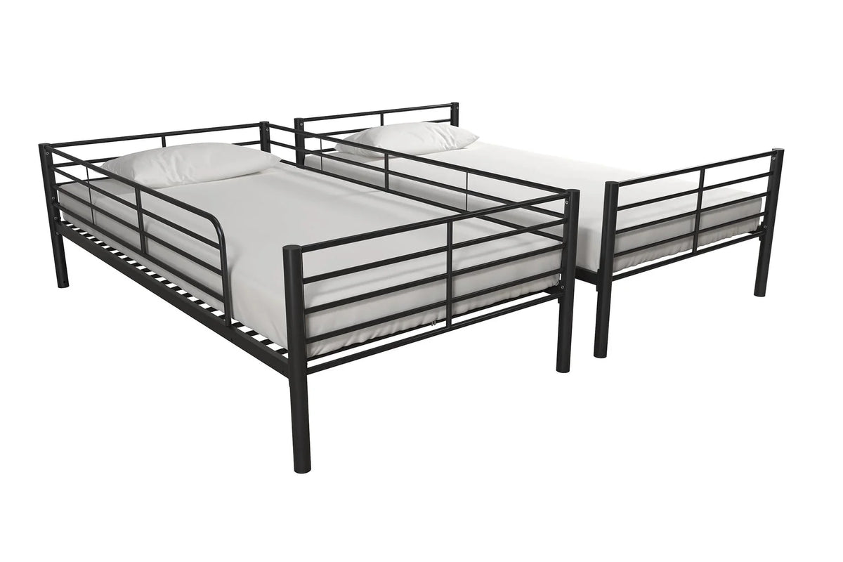Mainstays Convertible Twin Over Twin Metal Bunk Bed - Black