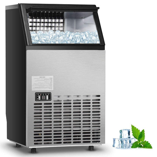 Commercial Built-In Ice Maker - Stainless Steel, 33 LBS Storage Capacity