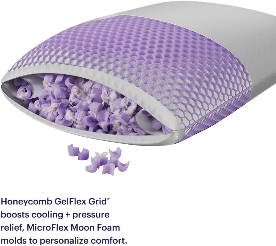 Purple Freeform Pillow - Standard Size, Adjustable Height
