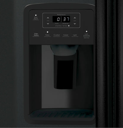 GE APPLIANCES Side By Side Freestanding Refrigerator - GSS23GGPBB