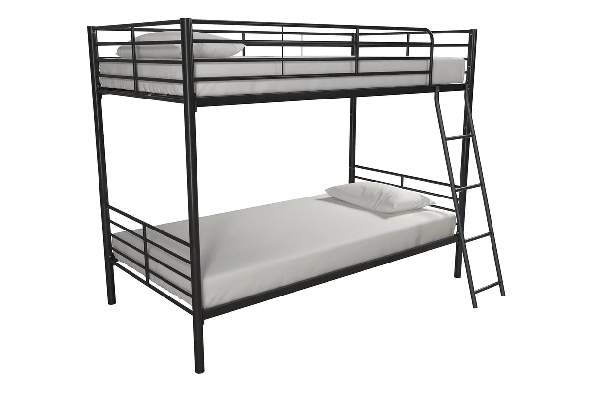 Mainstays Convertible Twin Over Twin Metal Bunk Bed - Black