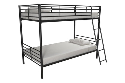 Mainstays Convertible Twin Over Twin Metal Bunk Bed - Black