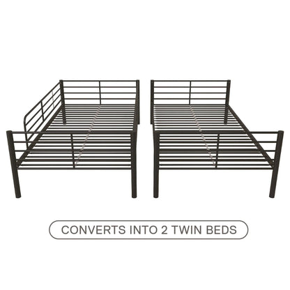 Mainstays Convertible Twin Over Twin Metal Bunk Bed - Black