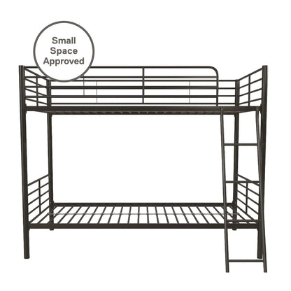 Mainstays Convertible Twin Over Twin Metal Bunk Bed - Black