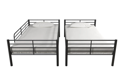 Mainstays Convertible Twin Over Twin Metal Bunk Bed - Black