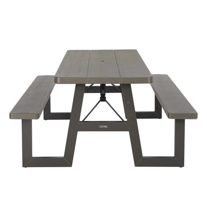Lifetime 6-Foot W-Frame Folding Picnic Table, Brown - 60233