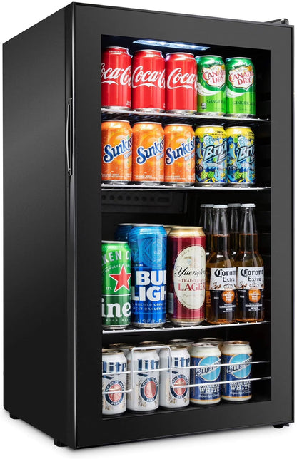 Ivation Freestanding Wine Cellar Mini Fridge, 101-Bottle, Stainless Steel