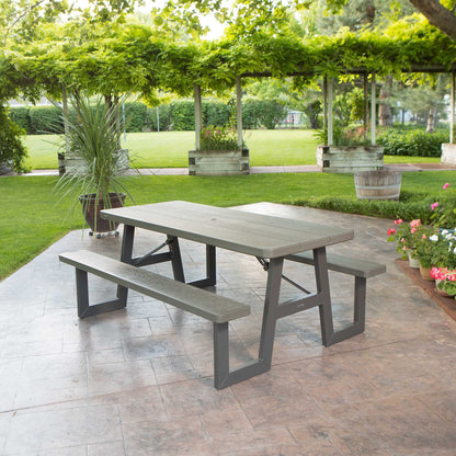 Lifetime 6-Foot W-Frame Folding Picnic Table, Brown - 60233