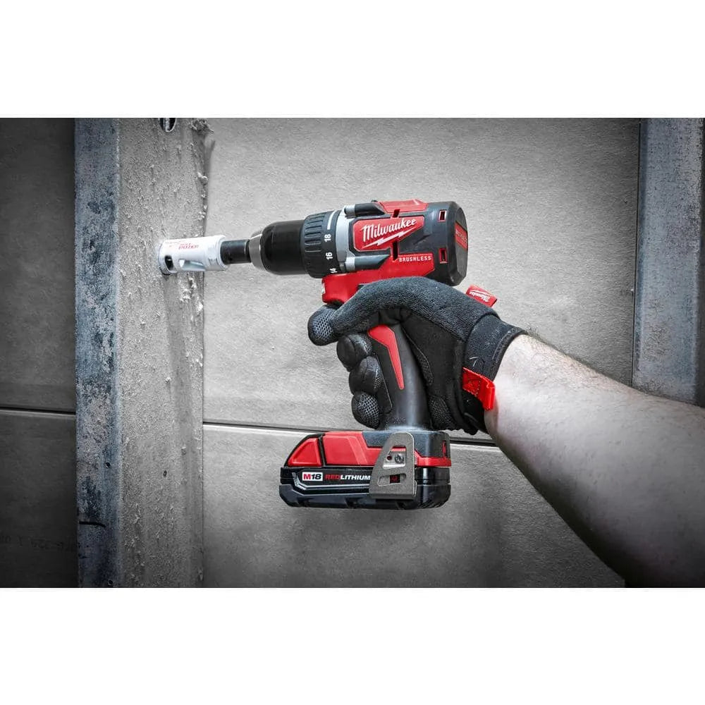 Milwaukee M18 18V Lithium-Ion Brushless Compact Drill/Impact Combo Kit, 2-Tool - 2892-22CT