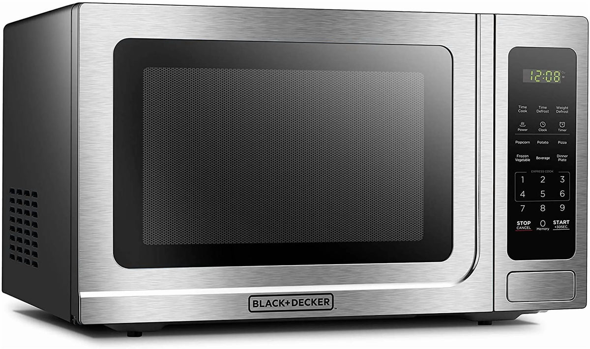 BLACK+DECKER 1.4 Cu Ft 1000 Watt Countertop Microwave Oven, Stainless Steel